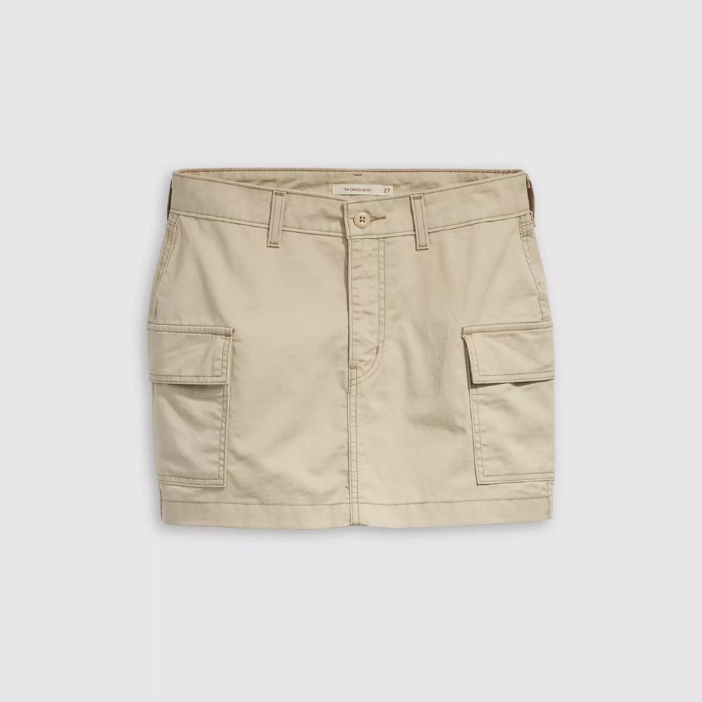 Women's Levi's® Slim ‘94 Cargo Mini Skirt Beige NWT - Picture 4 of 7